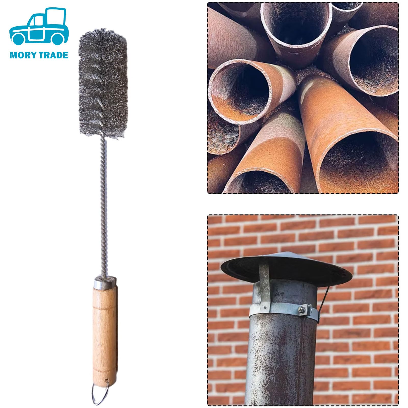 Amazon.co.jp: morytrade 薪ストーブ 煙突ブラシ 煙突掃除 ステンレス